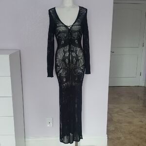 Chic Black Sheer Maxi Dress